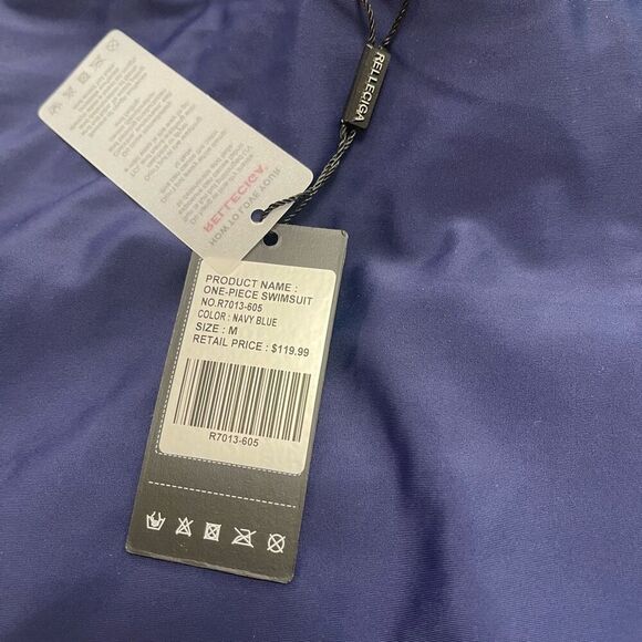 NWT Relleciga Navy Blue One Piece Swimsuit Bathing Suit Size Medium New - Picture 8 of 8